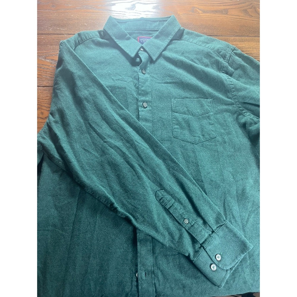 Untuckit Sherwood Shirt Mens 2XL Green Long Sleeve Button Up Pocket XXL EUC